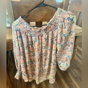 Multi color off the shoulders top